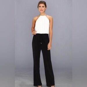 Black & White High Neck Vince Camuto Jumpsuit, Holiday Party Outfit- Small